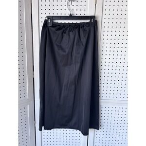 Vanity Fair Style 11-711 Midi‎ Slip Skirt Black Nylon Women's M 30"